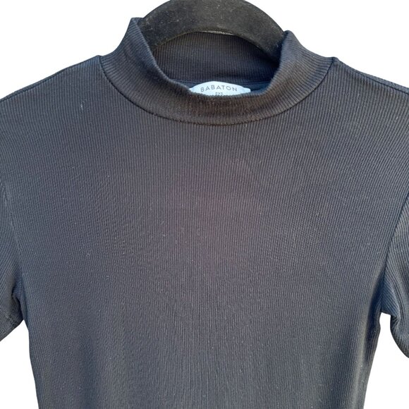 Babaton Aritzia Womens Knit Rayon Stretch Cropped High Neck Shirt Blouse Top 2XS - Picture 3 of 8
